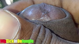 BigDickinDaJungle shoots massive load up close with intense pre-cum play