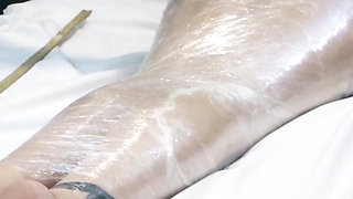 Gabriela in Mummification with Plastic Wrap, Whipping, Bastinado and Tickling
