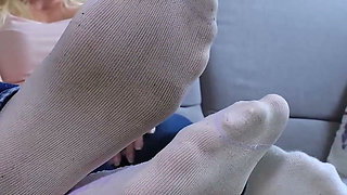 Double Foot Worship Massage with Stinky Socks