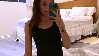 Beauty small tit amateur teen masturbating her shaved pussy