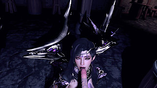 3D Sexy Cosplay Queen Wearing Hot Dress Got Fucked by Big Dildo