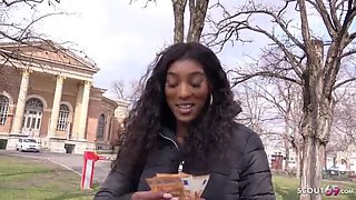 German Scout Picks Up Slim Ebony Teen for Rough Public Fuck - Asia Rae Gets Creampie