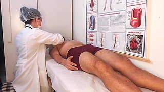 Hot nurse gives her patient a nice wet blowjob and then bends over inviting him to pound her pussy