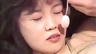 It is thrust deep into her throat and then inserted one after another and cummed on her face.