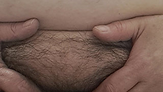 MILF Urinates by Opening Her Fat and Hairy Pussy From Close up