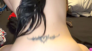 Petite Slut Riding Thick Black Cock Reverse Cowgirl