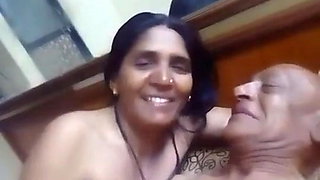 Indian old aunty having sex with her husband