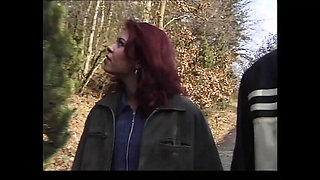 Redhead Wife and Husband Threesome Anal Blowjob Cumshot