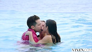 Gambling Alyssa Reece and Alberto Blanco's shaved porn