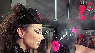 TANGENTOD Nurse Dominates Hooded Latex Sub
