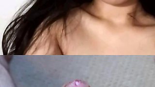 Shy Asian teen teasing for cum on chat