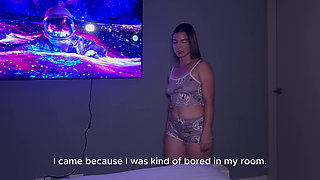 Colombian Stepdaughter Walks Into Her Stepdad's Room and Asks Him to Fuck Her Virgin Pussy for the First Time!