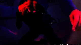 Peeing blonde fetish babe uses toy in her tight pussy