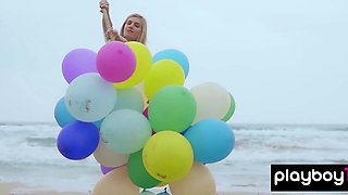 Additional bony Italian nude COUGAR Francy Torino toying with her baloons