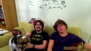 Hot Trio with posh brit gets wet and messy