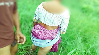 Desi Village bhabhi enjoy early morning sex with her Devar in jungle, outdoor Jungle Sex