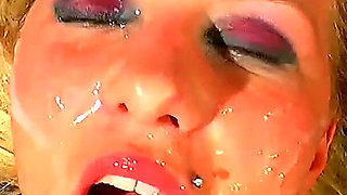 Ggg - Bukkake Party - Busty Brunette Gets Covered in Cum by Multiple Guys