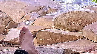 Handjob Surprise Ejaculation on the Beach