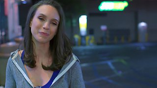 Jade & Chris: Brunette babe gets her tight ass stroked and sucked