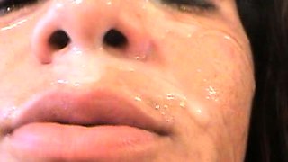 Hot POV homemade blowjob with brunette girlfriend