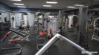 Latina beauty unleashes sensual gym passion through intense desire