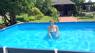 Dildo Fuck and Dildo Blowjob While Holding My Breath Underwater in Pool