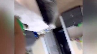 Horny ebony slut bounces her big butt on my dick