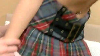 Sweet blonde teen with small tits anally fucked and facialized