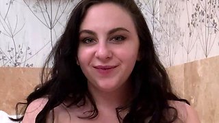Busty brunette solo masturbation