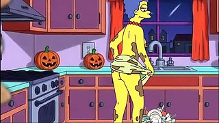 Halloween MILF Cartoon Blowjob - Marge Simpson Cheating Parody