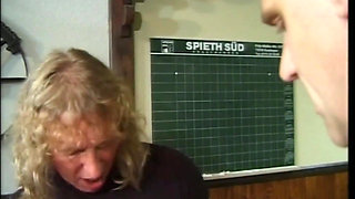 Vintage Double Penetration with Blonde MILF Cumshot in Mouth