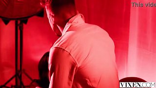 Milena Ray Brunette Blowjob & Facial with Matthew Meier - Intense Deepthroat Sex