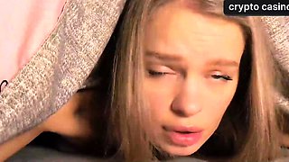 Amateur stunner creampied rock hard by yam-sized penis -