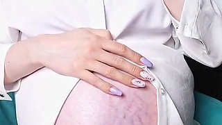 Pregnant Morning of the Working Day. 9 Month Pregnant