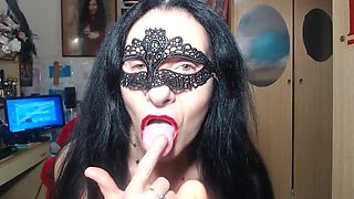 Close Up Blowjob Camera POV - Italian MILF Brunette Dirty Talk