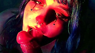 cute clown girl teasing your dick with her mouth