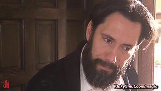 Owner ties up and rough fucks babe