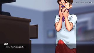 Stepmom Panty Sniffing & Fucking - Stepson Masturbates to Indian Cartoon 3D Sex (Summertime Saga)