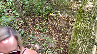 Public Forest Sex Husband and Friend Breed Hotwife Together Double Creampie Ending