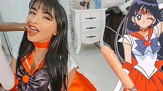 Asmr - Sailor Mars Blowjob Making Two Guys Cum in My Mouth - Creampie