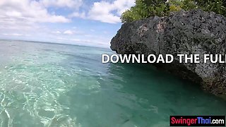 Asian European amateur couple public sex