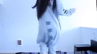 Tiny Asian Hottie Dances and Strips on Webcam