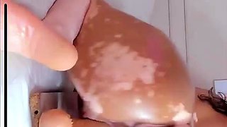 Milky ass brunette solo hoe in stockings anally toys