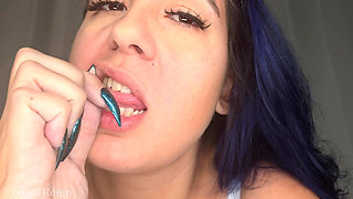 Up Close Gummy Bear Eating: Mouth Fetish