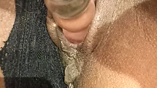 MILF Gina fuck pussy with Glas Dildo...  Gina Lovre dildo