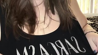 Stacked brunette goes solo toys and masturbation