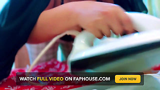 Big Ass Hot Maid Ironing Her Bra Panty & Dress Then I See Her Fat Ass & Big Boobs & Start Masturbat
