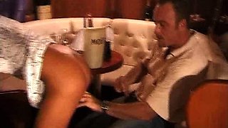 Bald dude fucks sweet brunette hardcore after hot blowjob