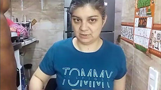 Latin Man with Big Penis Fucks White Girl at Home on a Picnic