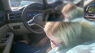 A Sneaky Blowjob in the Car